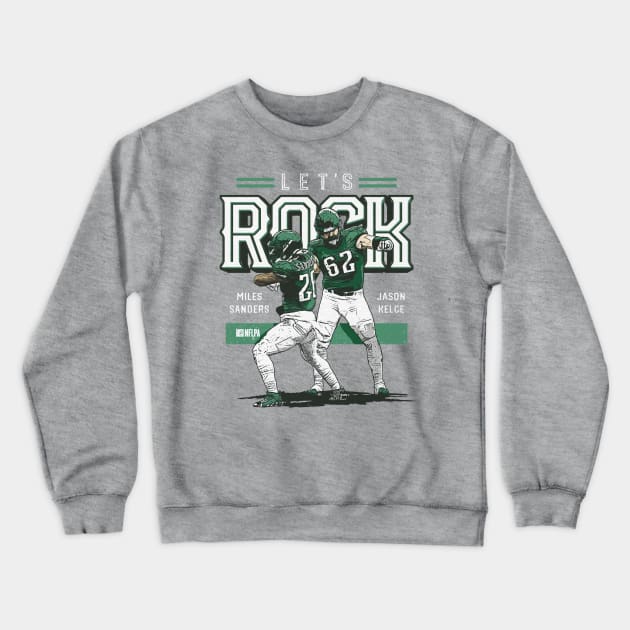 Miles Sanders & Jason Kelce Philadelphia Lets Rock Crewneck Sweatshirt by Chunta_Design